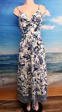 No Tag. Cupshe Women's White Blue Floral Back Tied Dress Size Extra Large