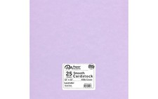 PA Paper Accents Cardstock Pack 12" x 12" Lavender, Smooth, 65lb colored card...