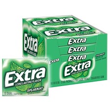 Extra Sugar Free Gum Spearmint 15ct 10 Pack Bulk Individually Wrapped