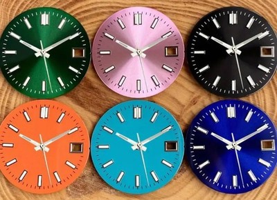 29mm Sunburst Luminous Metallic Watch Dial Date + Hands Set for NH35/36