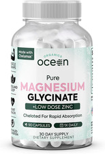 Organics Ocean Pure Magnesium Glycinate with Zinc - Maximum Strength Chelated Ma