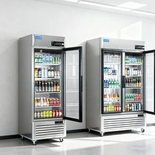 Stainless Steel Commercial Refrigerator  One Glass Door 27' For Restaurant Bar