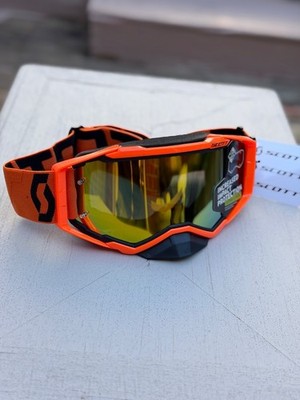 SCOTT Motocross Goggles Orange Chrome Lens MX ATV Dirt Bike New