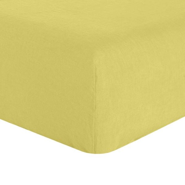 Drap housse 140x190 lin Français Poire pour une chambre naturelle