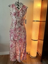 August Silk Intimates Y2K 100 Silk Nightgown Pink Floral Slip Dress M Negligee