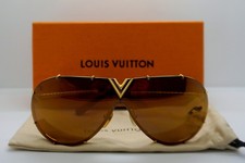 Louis Vuitton Gold Mirrored Nano Monogram Z0896W Drive Sunglasses
