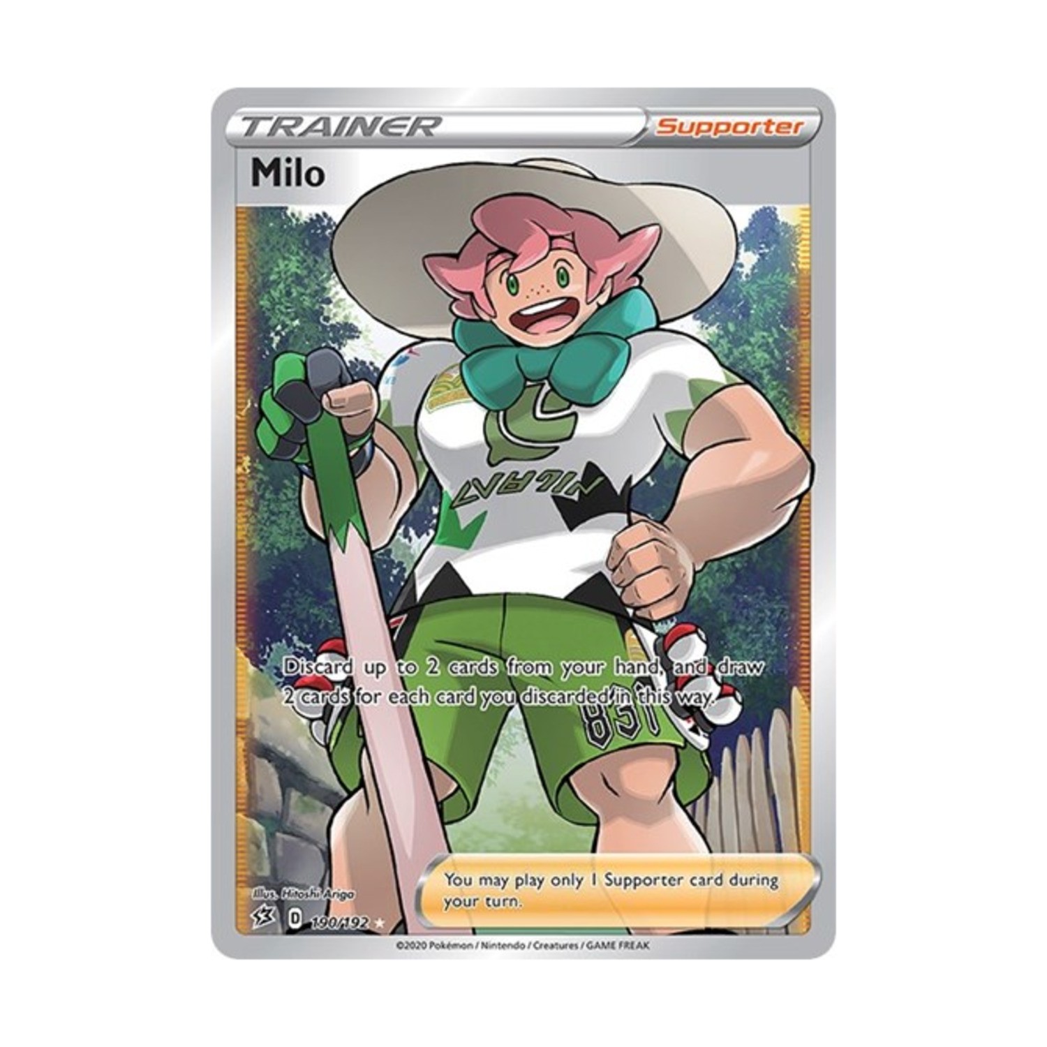 Pokemon SWSH02: Rebel Clash Milo (Full Art) (UR) #190/192 (Holo) NM