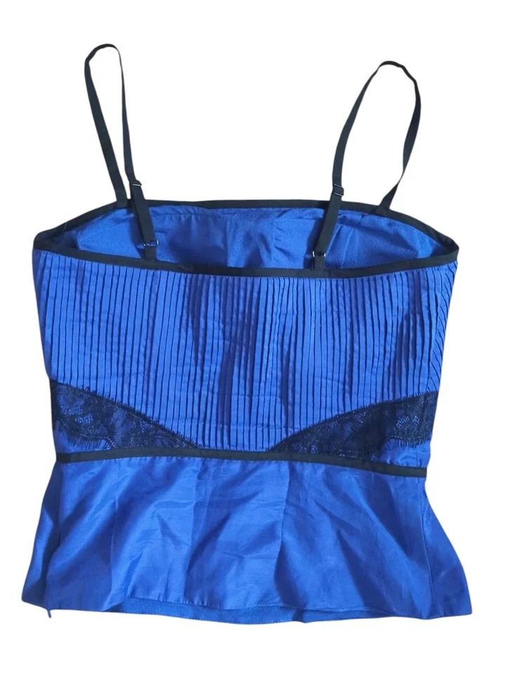 Bebe XS Azul Corsé Bustier Top Camisola Vintage y2k Grunge Gótico Foto 2 de 4