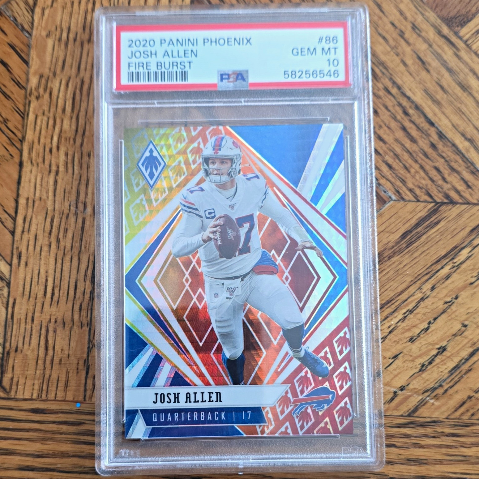 Panini 2020 Phoenix Josh Allen Buffalo Bills Fire Burst #86 PSA 10