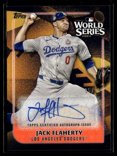 2025 Topps World Series Champion Orange Jack Flaherty Autogramm /25 Los Angeles