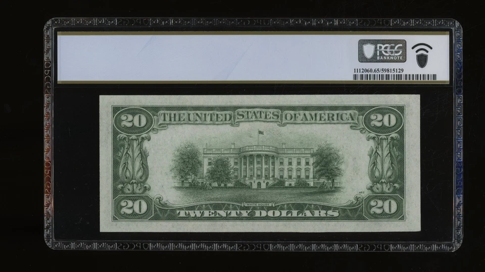 DBR 1934-B $20 FRN Chicago Vinson Gem Fr. 2056-G PCGS-B 65 PPQ Serial G15906693B - Image 2 of 2