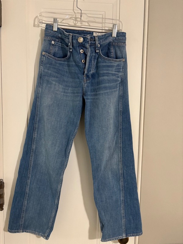 Rag & Bone Women  Straight Cropped Jeans  - Blue Mid Rise / 25.5 Inseam/ Size 24