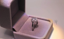 10ct White Gold Round White Diamond Solitaire Prong Engagement Ring Size M