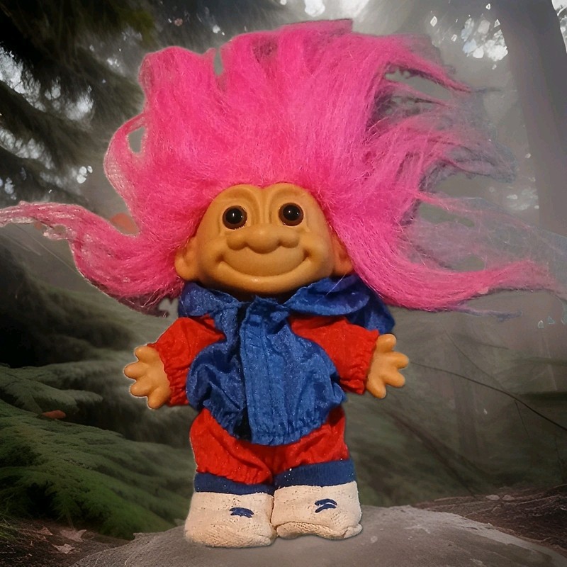 Vintage 90s Troll Dolls Jogger Russ Dolls Collectibles NOS Pink Hair