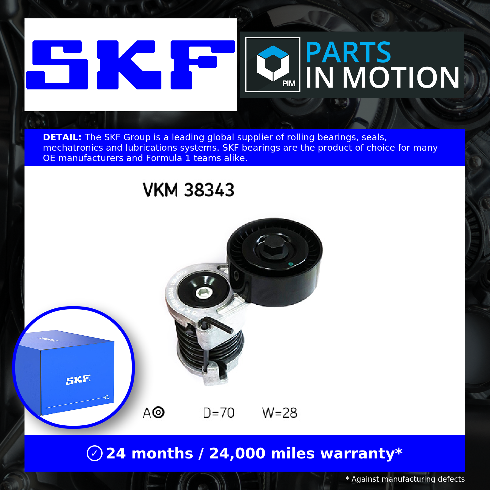 BELT TENSIONER VRIBBED BELT VKM 38343 FOR BMW 1/E87/Convertible/E88/E82/E9 2.0L - Image 6