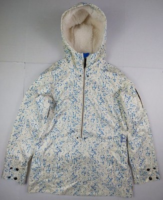 Burtons B By Burton Dryride Jacket Womens XL Cream Pullover Hooded Snowboard Ski