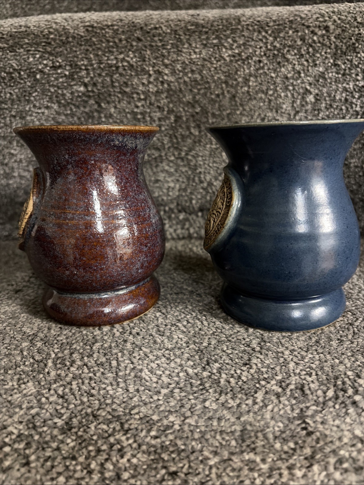 Bath Studio Pottery Mugs The Gorgons Head Roman Baths Set of 2 Blue Brown image 4