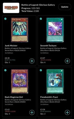 Konami YuGiOh! TCG BLG 125/181 Komplettsatz insgesamt 532 Kartenlot NM kommt in Tin!
