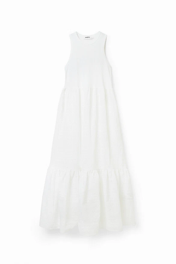 Desigual Kleid Weiß Damen Midikleid A-Linie Lang Bestickt 67435920 - Bild 4 von 4