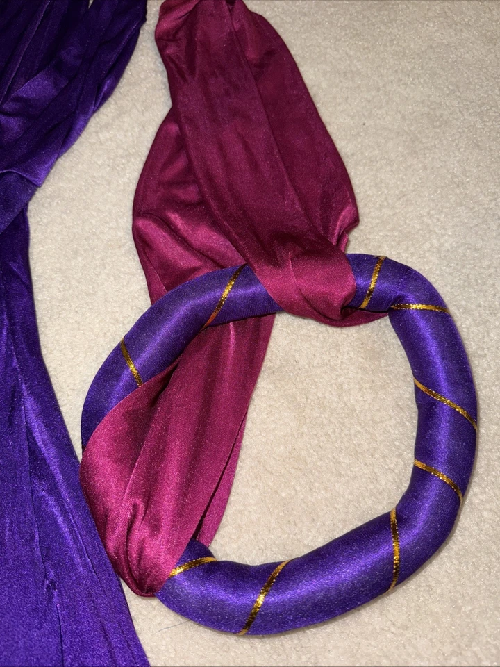 Vestido Disfraz Halloween Quinevere Mujer Talla M Púrpura Terciopelo Satinado Con Diadema Foto 3 de 3