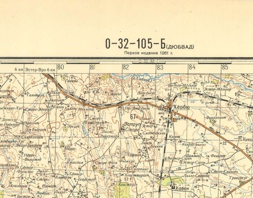 Mapas topográficos militares soviéticos rusos - DYBVAD (Dinamarca), 1:50 000, edición 1961 - Imagen 3 de 4