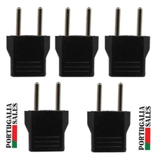 5x European Plug Travel Adapters, US to Europe Type C Round European Wall Outlet