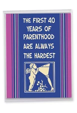 1 Jumbo Funny Mother's Day Greeting Card - Jumbo first 40 mother's day J0074