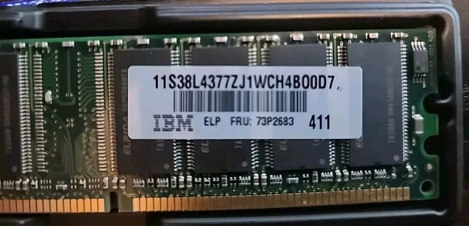 ELPIDA 256MB PC3200 DDR DIMM Memory Module IBM FRU 73P2683 P3200U-3033-0-A1 - Image 3 of 3