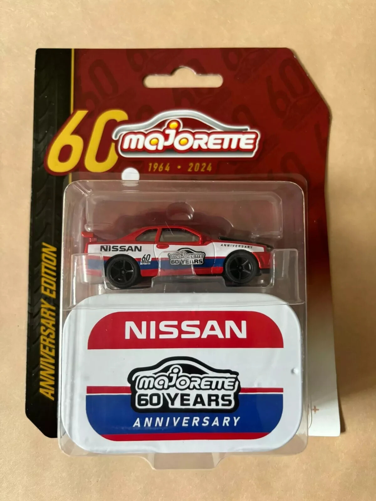 New Majorette Nissan Skyline R34 60th Anniversary Edition Diecast Car & Tin