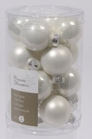 010344 Minikugeln Christbaumschmuck Weihnachtskugel Witerweiss Weiß