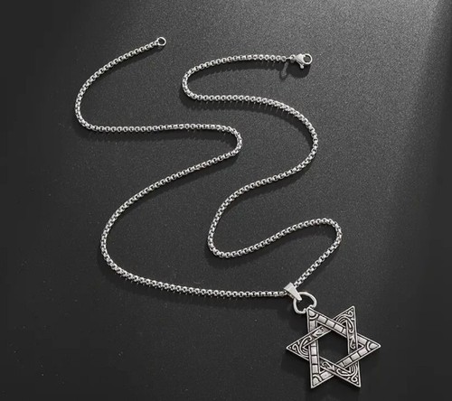 vintage star of david pendant necklace For Men & Women  - Afbeelding 4 van 6