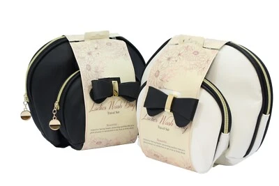 Ladies Wash Bag Gift Set Makeup Bags Set of 2 Faux Leather Travel Bag Travel Set