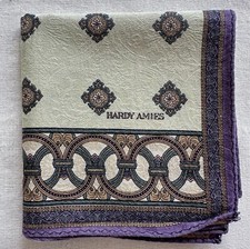 Handkerchief Vintage Fabric Woven Ogee, Damask Retro Pattern Pocket Square 18"