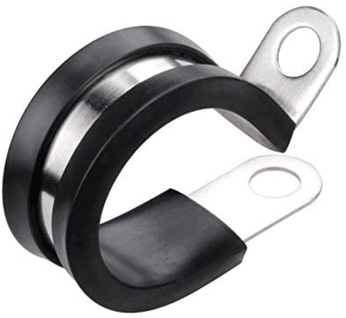 LOKMAN 20 Pack 1 Inch Stainless Steel Cable Clamp, Rubber Cushioned Insulated Cl