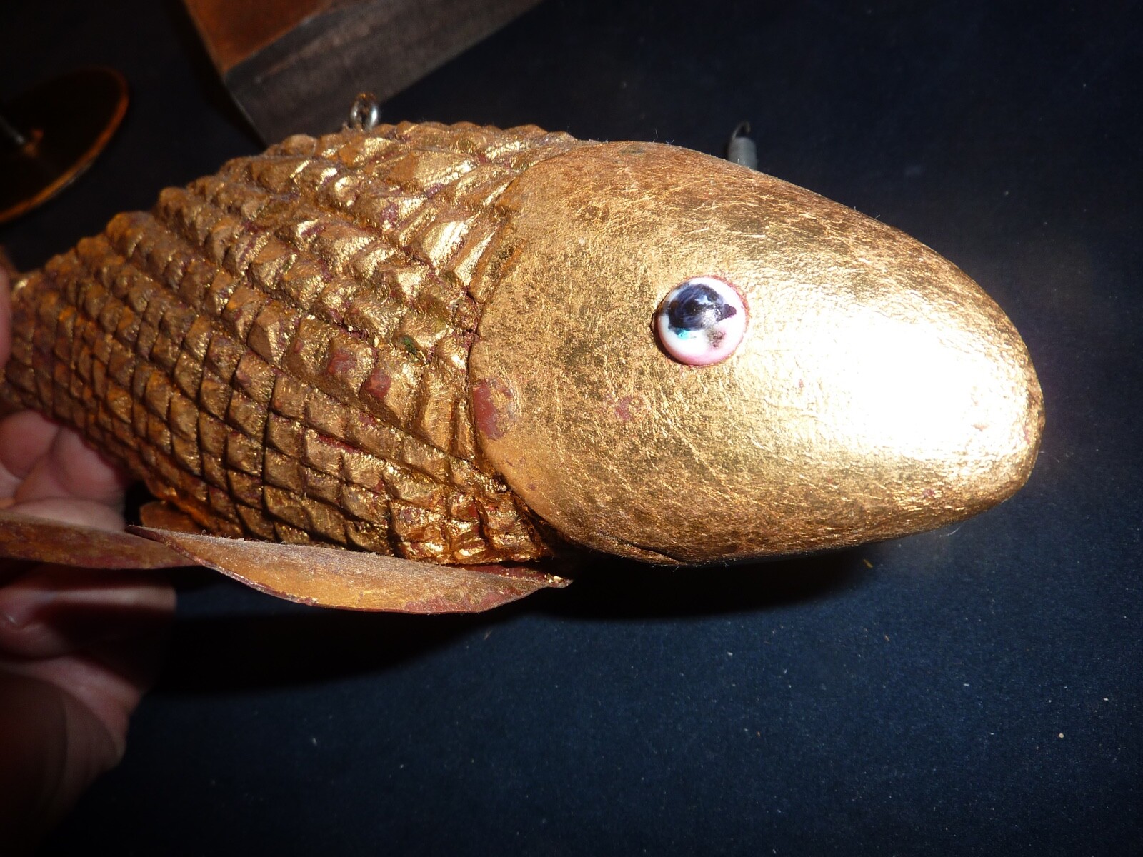 chip carved ICE FISH SPEARING DECOY-ONE of  a collection of 9 being sold