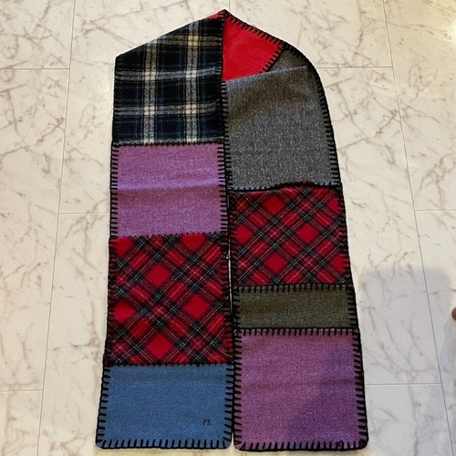 Paul Smith Women Wool Patchwork Scarf 88cm × 20cm Excellent - Picture 2 of 12