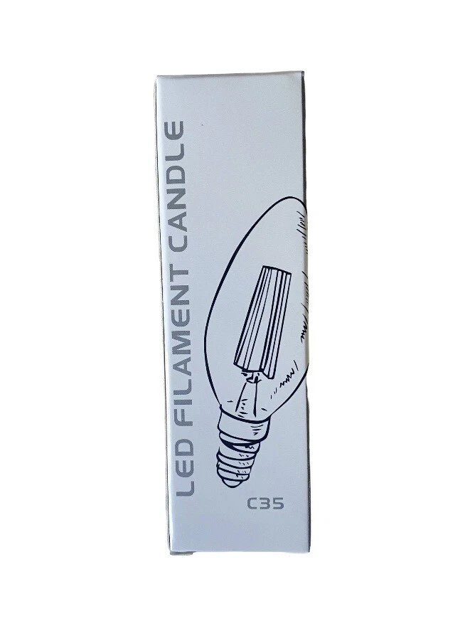 4 Dimmable C35 E26 LED Filament Candle Light Retro Edison Bulb 2W Lamp Lights - Image 2 of 4