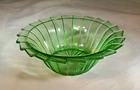JEANNETTE GLASS CO. SIERRA PINWHEEL GREEN 5-1/2" DIAMETER CEREAL BOWL-MINT!