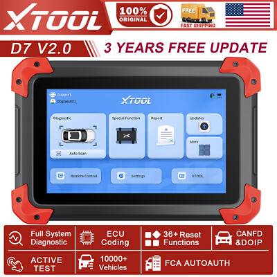  XTOOL D7 Car Diagnostic OBD2 Scanner Bidirectional Full System Scan Auto VIN