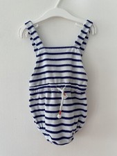Frottee Romper, Spieler, Latzhose gestreift, maritim von Mini Boden  74/80, 6-12