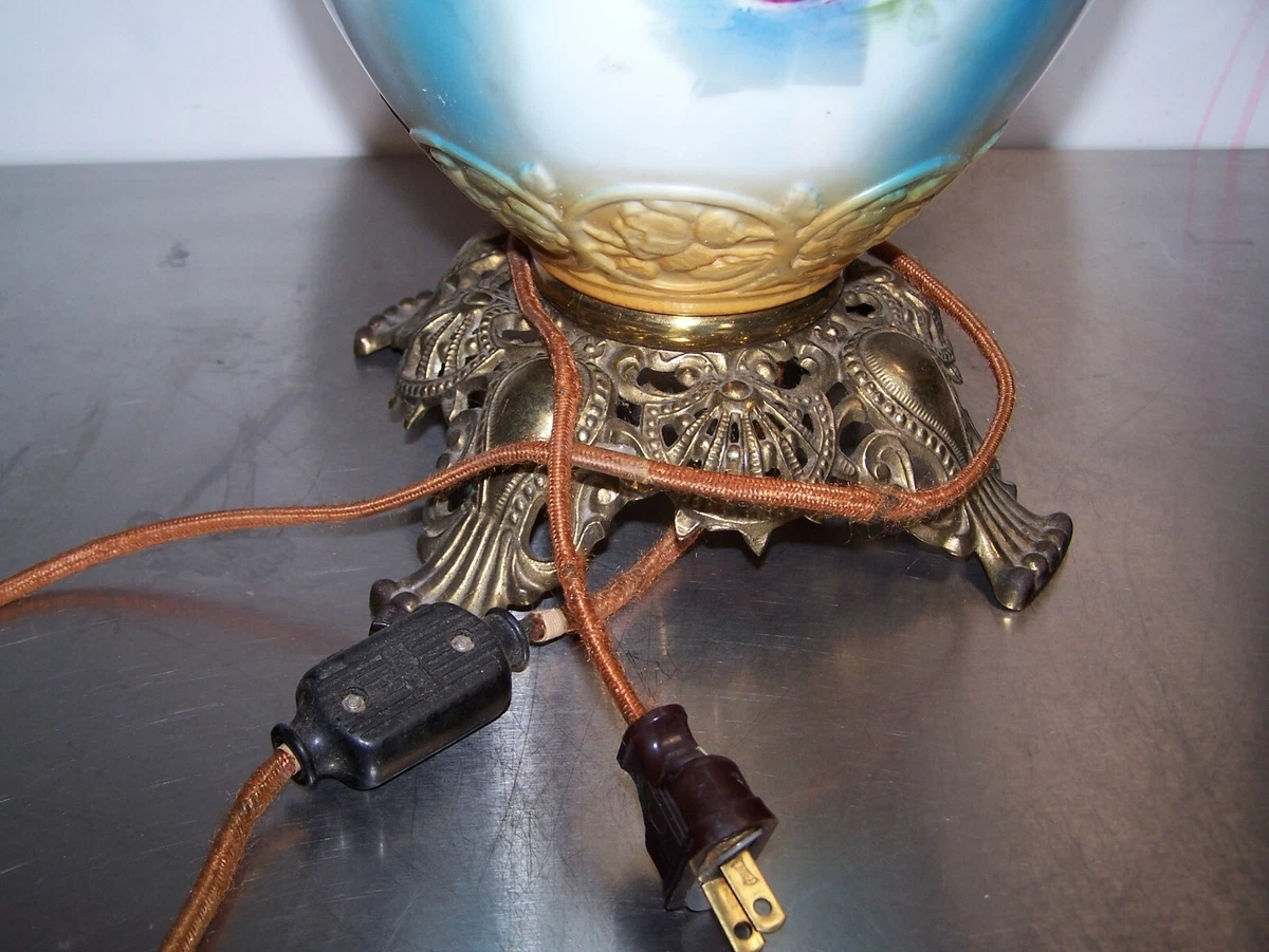 Antique oil lamps converted sale to electric value