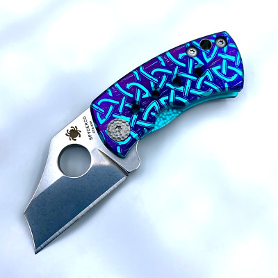 Spyderco McBee C236TIP McNees  Titanium Handle CTS XHP Steel Blade w/Celtic Ano