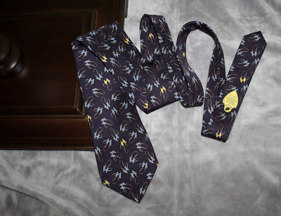HUNTING WORLD Made in Italy Blue w/ Binoculars Silk Tie | eBay