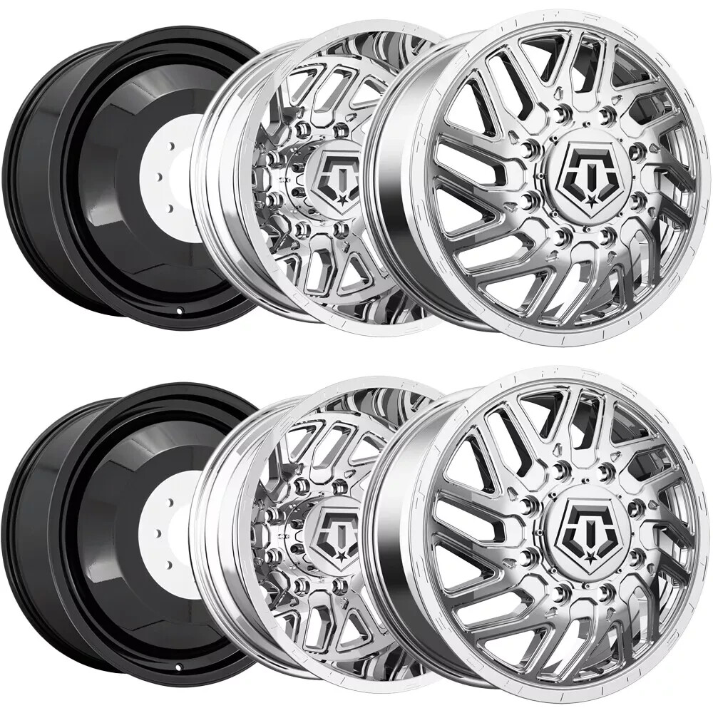 Set-6) TIS 544c Dually 20x8.25 8x200 -198mm Chrome wheels rims 20