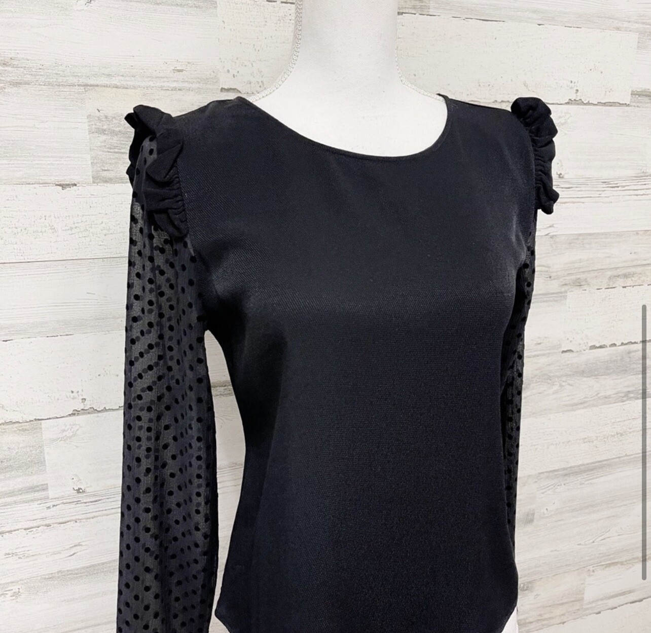 Zara Basic Collection Frilled Polka Dot Blouse Si… - image 5