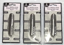 8-IN-1 MULTI USE KNIFE HIKING , CAMPING TOOL BENCH POCKET LOT OF 3 New Sealed