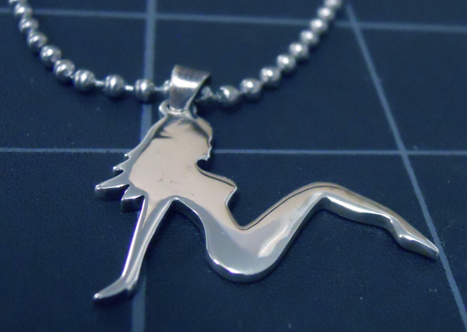 Trucker Girl Pendant Sterling Silver New Old Babe MudFlap Ball Chain