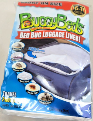 BuggyBeds BED BUG LUGGAGE LINER Carry On Size 22 x 15 x 10'' WHITE