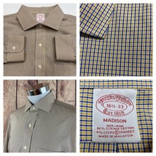 EXC COND BROOKS BROTHERS MENS 16.5 33 MADISON SUPIMA STRETCH NON IRON SHIRT  