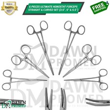 6 Pcs Ultimate Hemostat Forceps 3.5" 5" 5.5" Hobby, Fishing Pliers German Gr